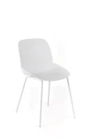 E-STYLO Sedia da pranzo in polipropilene bianco e gambe in metallo bianco, 55cm X 46cm H. 79cm.