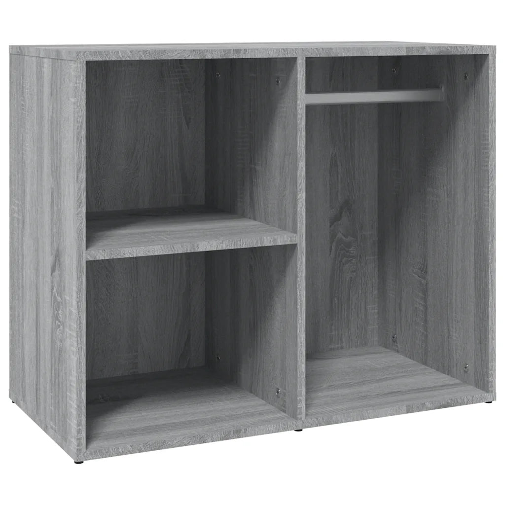 Toeletta | Tavolo da Trucco con LED e Armadietti Grigio Sonoma Legno Multistrato