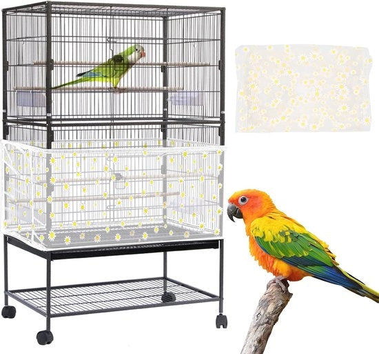 Casa per Gabbia di Uccello Adattabile con Filtro per Beccucci per Pappagalli e Pappagallini - Tessuto Nylon Leggero e Respirante