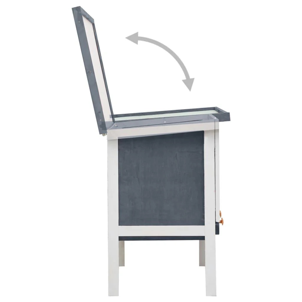 Gabbia/conigliera da esterno 1 piano 90 x 45 x 65 cm legno grigio 02_0000583