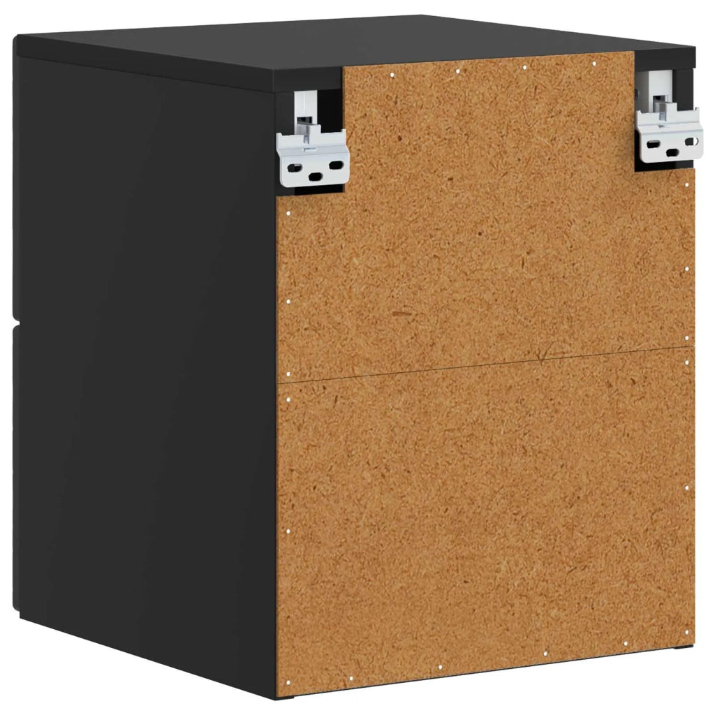 Mobiletto da notte a muro 2 pcs Nero 34,5 x 33 x 40 cm 898808
