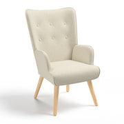 IDMarket - Sillón escandinavo IVAR de tela beige