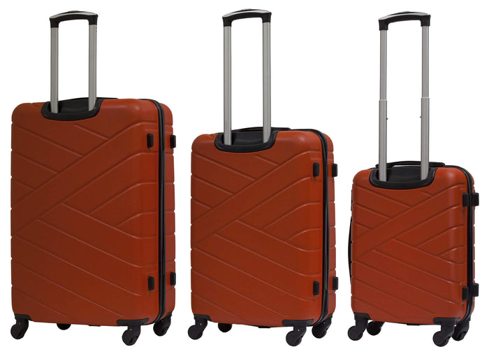 Set 3 Valigie Trolley Rigide in ABS 4 Ruote TSA Ravizzoni Giove Rosso