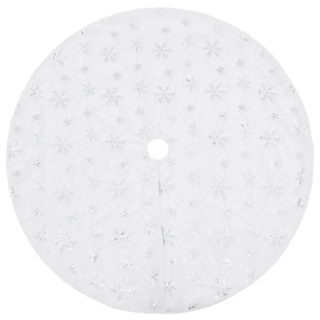 Gonna per albero di Natale di lusso bianca 150 cm in pelliccia sintetica 330274