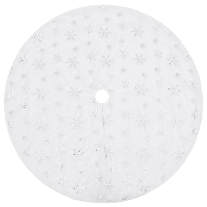 Gonna per albero di Natale di lusso bianca 150 cm in pelliccia sintetica 330274