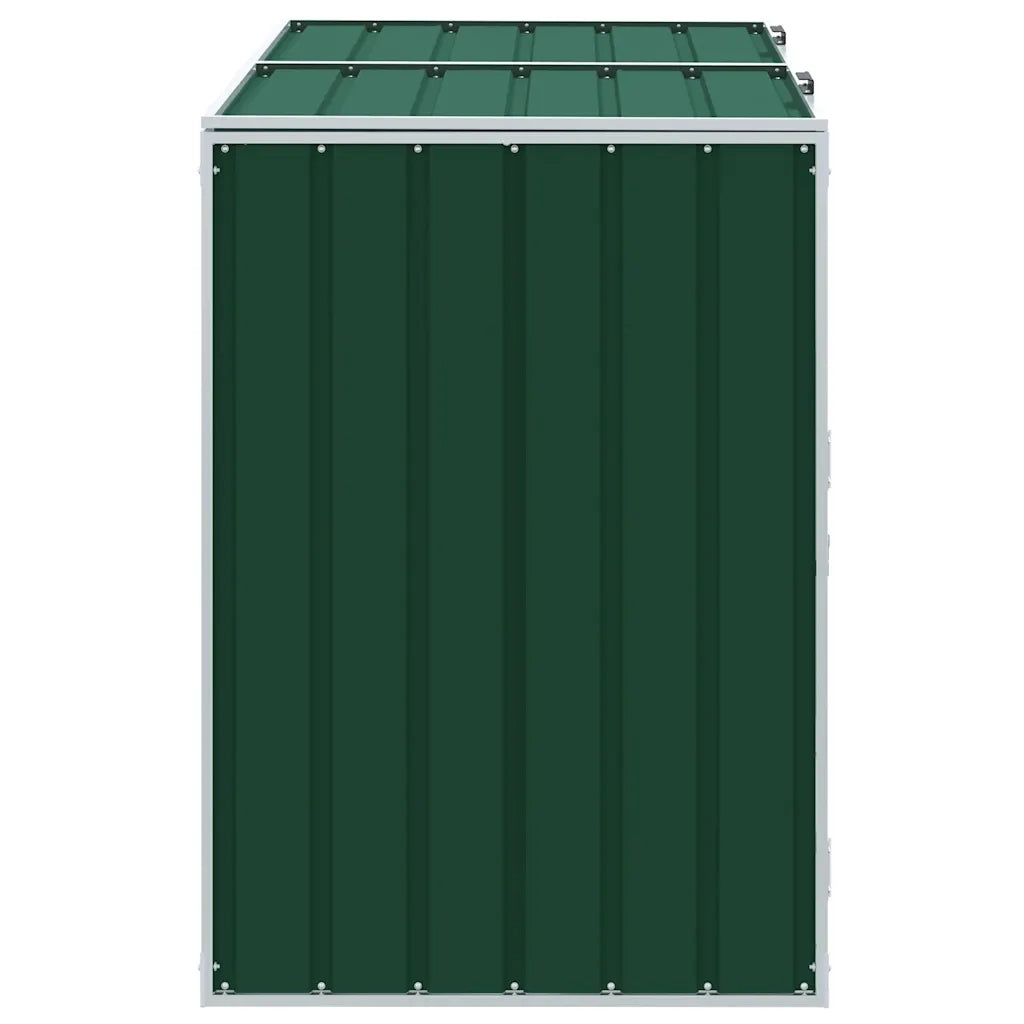Copribidone con Ruote per 2 Bidoni Verde 144x81x113 cm Acciaio CFW7438769