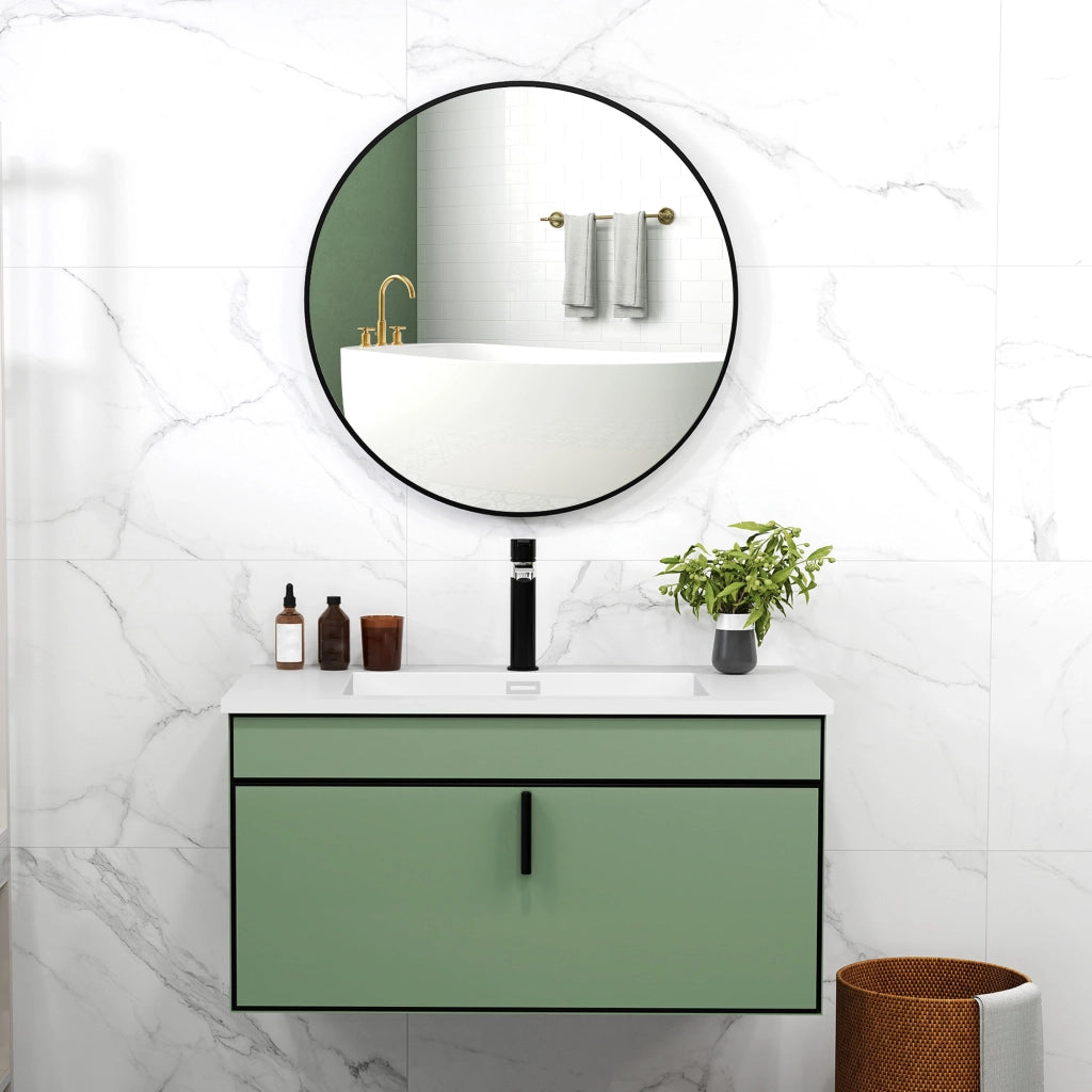 Specchio Rotondo da Bagno ¨C Xylo ¨C Metallo Nero ? 70 cm