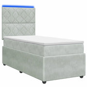 Letto Box Spring LED con Materasso Grigio Chiaro 90 x 200 cm 3455999