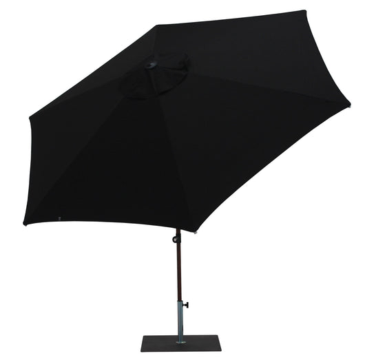 Ombrellone da Giardino Ø3 m Palo Ø38 mm in Alluminio Effetto Legno Tessuto Olefin Trend Wood Nero