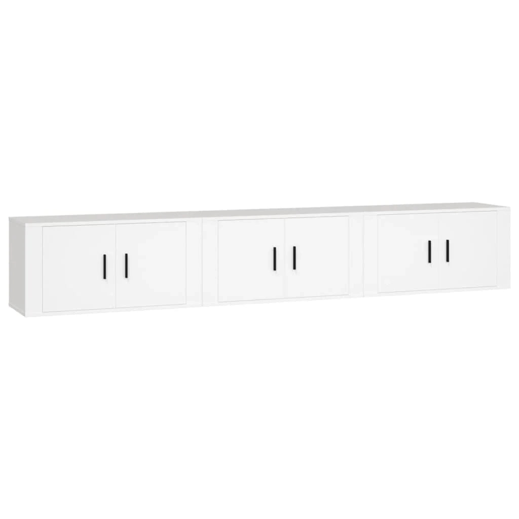 Mobile TV multimediale da parete mensola TV credenza mobile TV sala da pranzo soggiorno camera da letto 3 pezzi 80 x 34,5 x 40 cm bianco 02_0029038