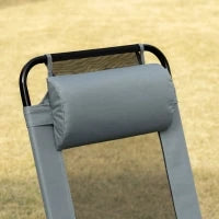 Set di 2 Sedie da Giardino Pieghevoli, Sedie da Campeggio con Braccioli e Schienale Regolabile in 5 Posizioni, Grigio