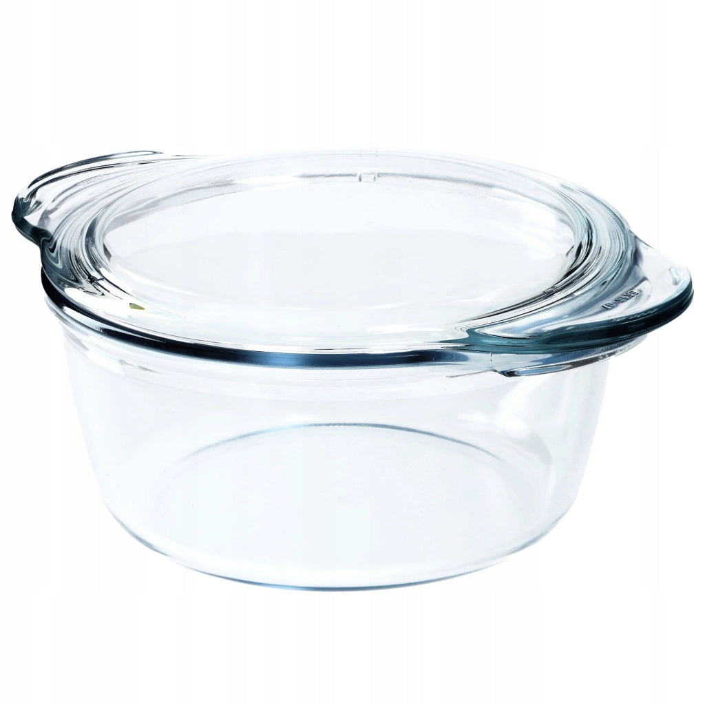 KADAX Piccola pirofila da forno con coperchio, 2,15 L, rotonda in vetro