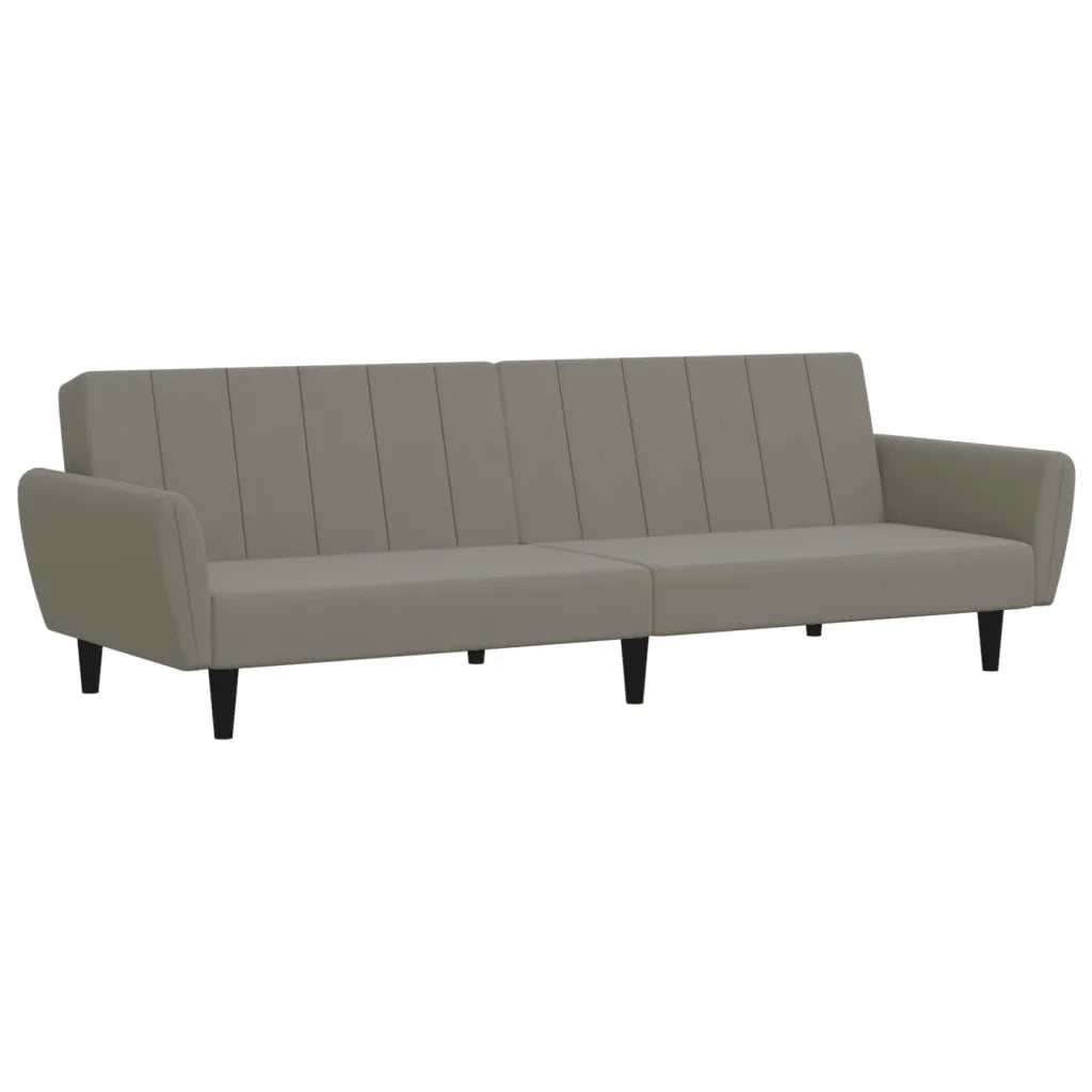 Divano letto | Sof¨¤ letto | Letto singolo a 2 Posti Grigio Chiaro in Velluto