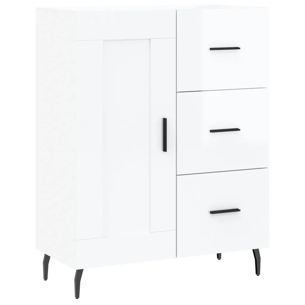 Credenza-Buffet-Armadio da cucina 69,5x34x90 cm in Legno Multistrato Bianco Lucido 860553