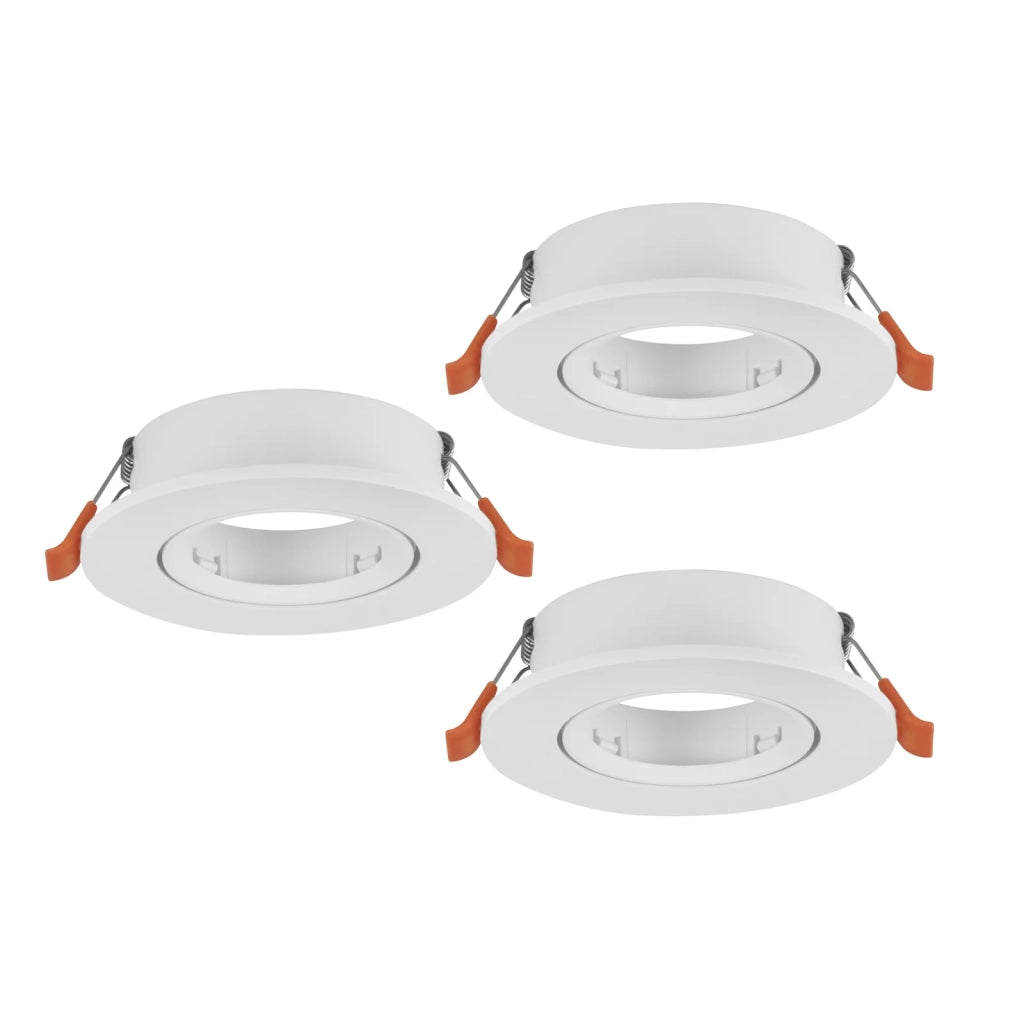 Faretto Incasso Moderno Barranco Gu10 Plastiche Bianche 3 Luci Gu10 Ip20