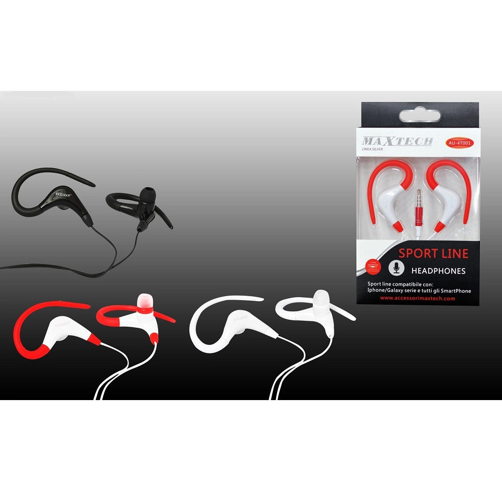 Trade Shop - Auricolari Cuffie Con Microfono Orecchio Smartphone Da Viaggio Portatili Maxtech Au-4t001 -