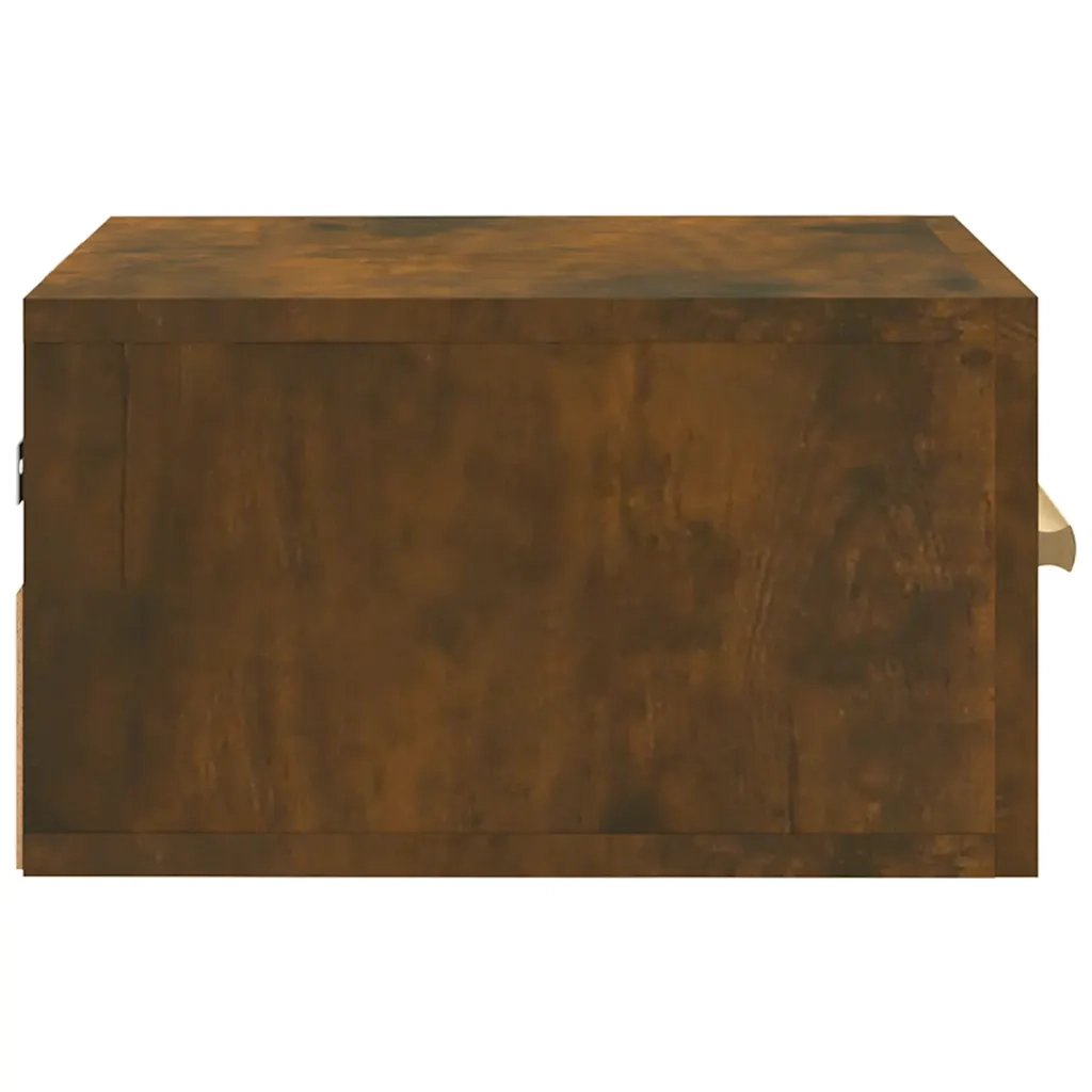 Comodino | Armadio da Notte | Mobiletto da notte a Muro Rovere Fumo 35x35x20 cm