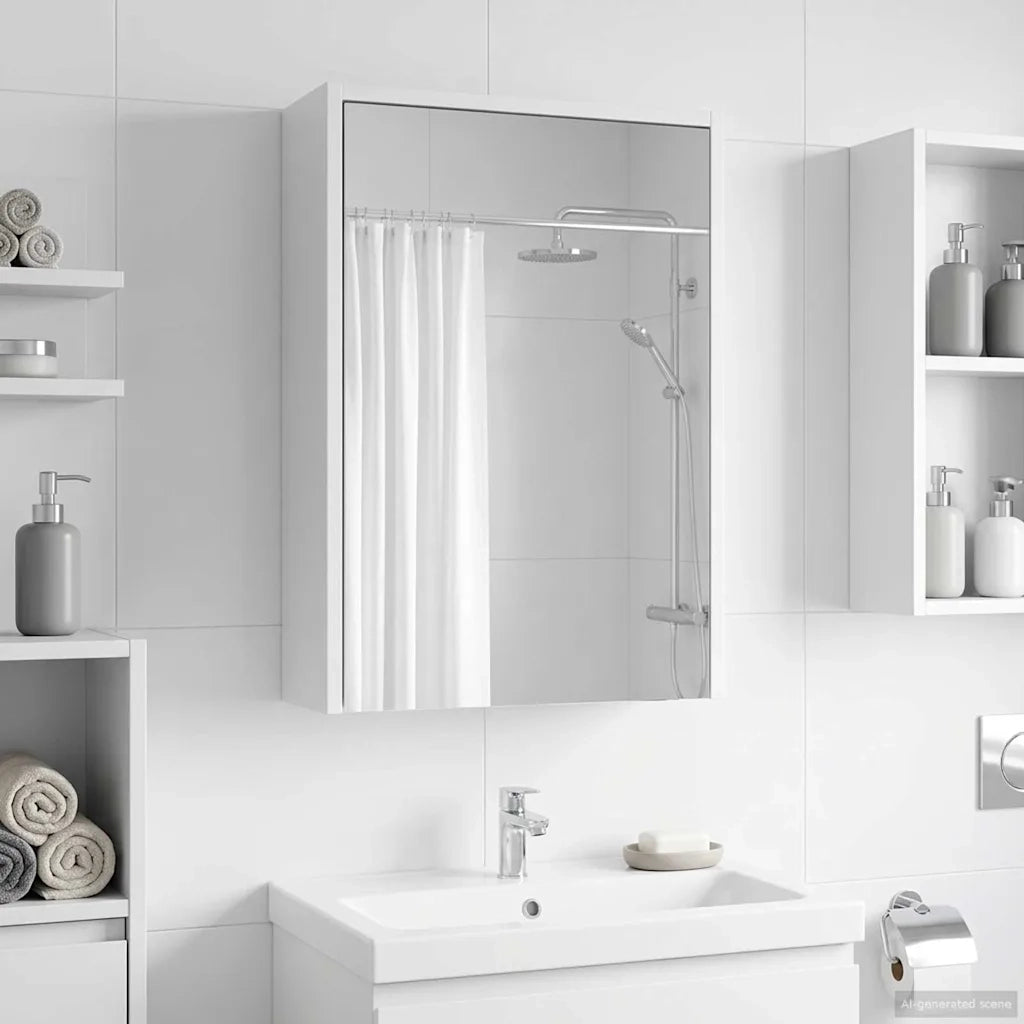 Mobiletto per specchio da bagno Bianco 43 x 16 x 62.5 cm