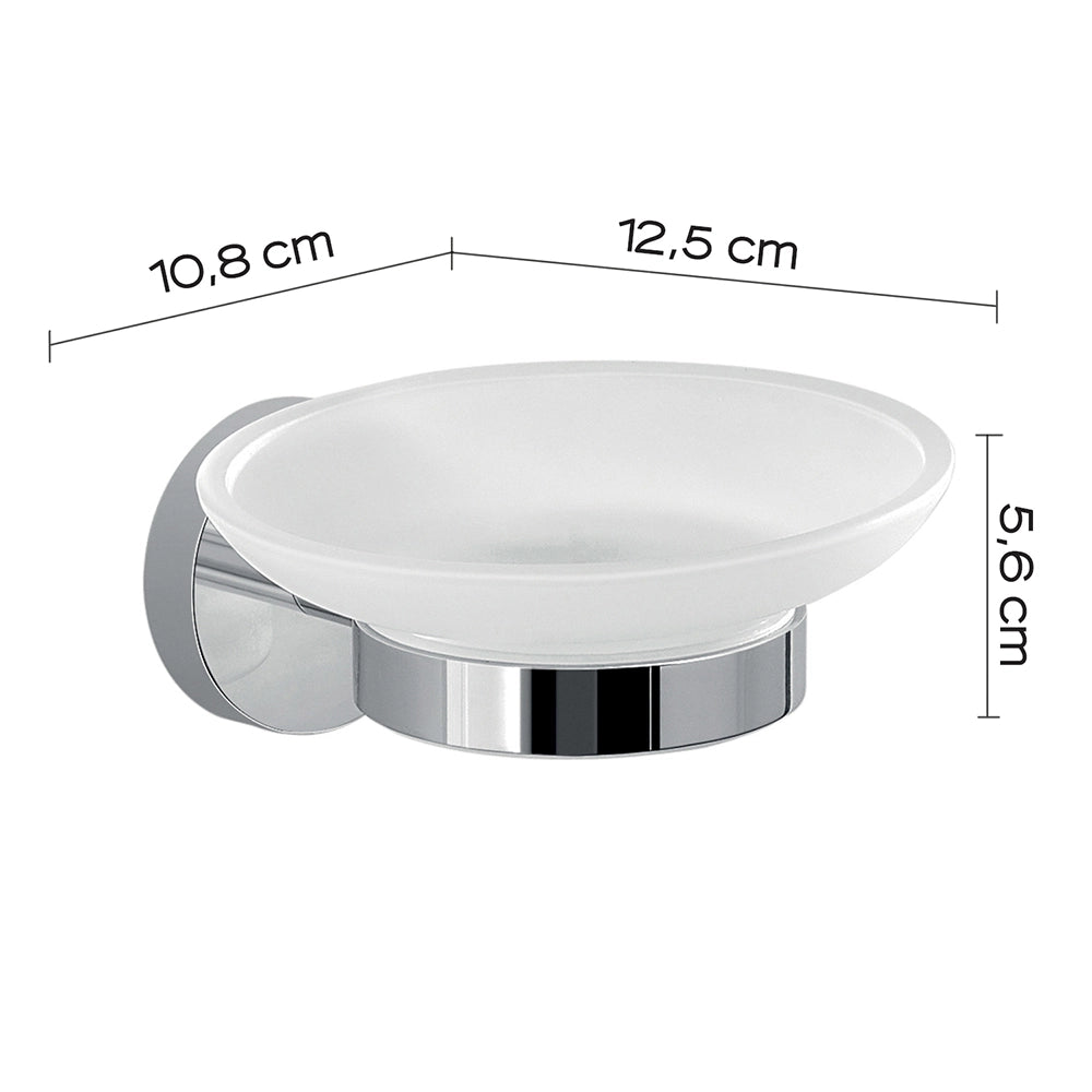 Set portaspazzolini, dosasapone e portasapone da muro Gedy linea Eros cromato