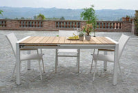 Tavolo Allungabile da Giardino 180/240x100xh76 cm in Alluminio Idaho Plus Bianco