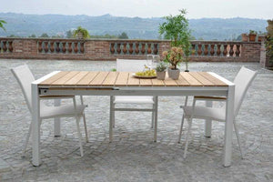 Tavolo Allungabile da Giardino 180/240x100xh76 cm in Alluminio Idaho Plus Bianco