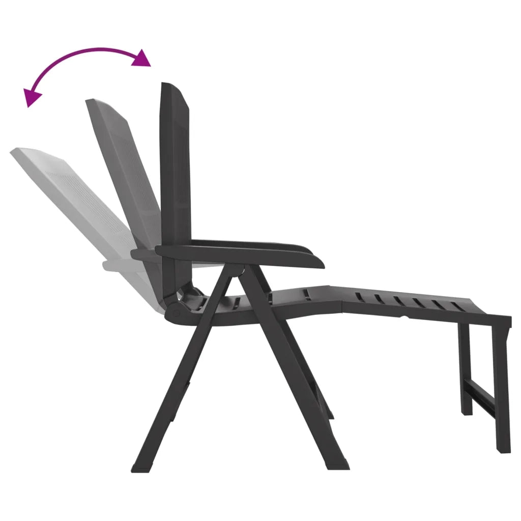 Lettino Prendisole | Sdraio da giardino | Lettino da sole Antracite in Plastica