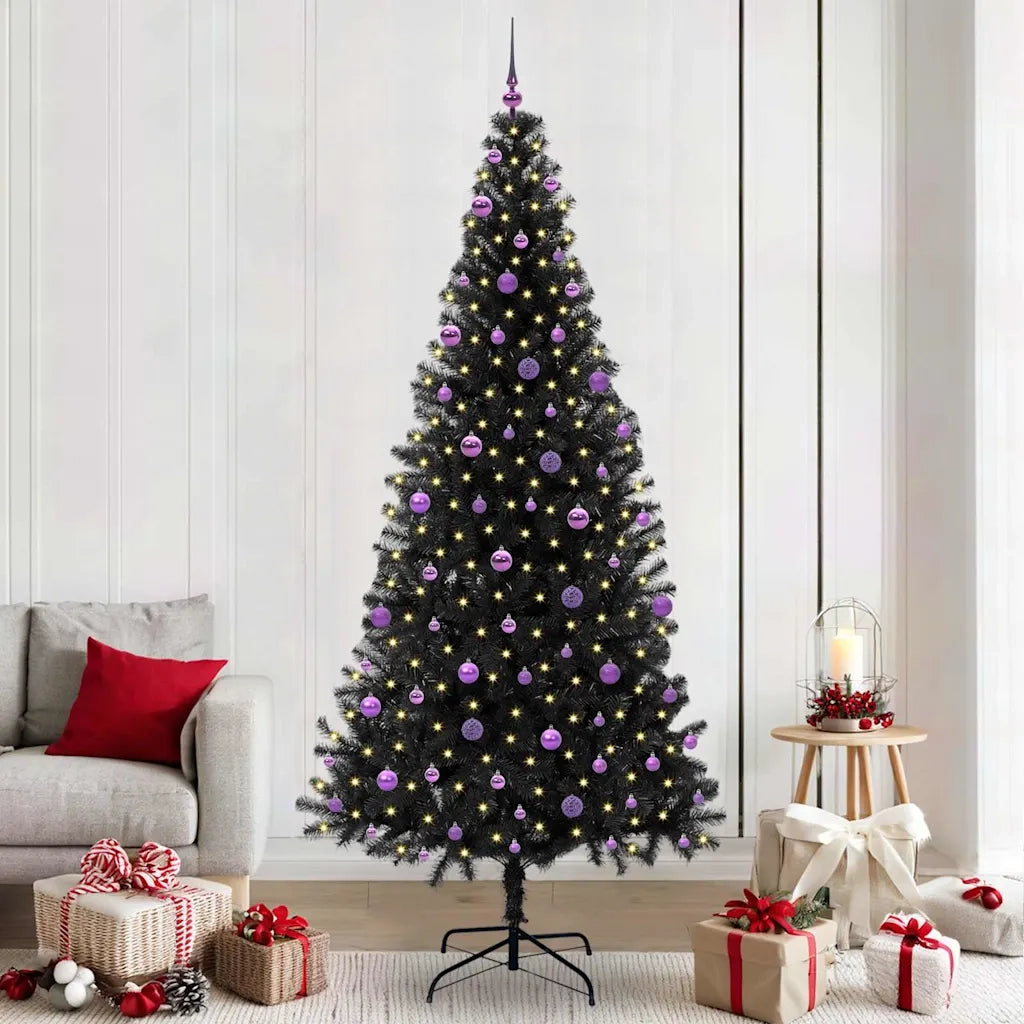 Albero di Natale con 300 LED con supporto Nero 240 cm PVC 3396502
