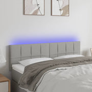Testiera a LED-Testata con LED Grigio Chiaro 144x5x78/88 cm in Tessuto 482254