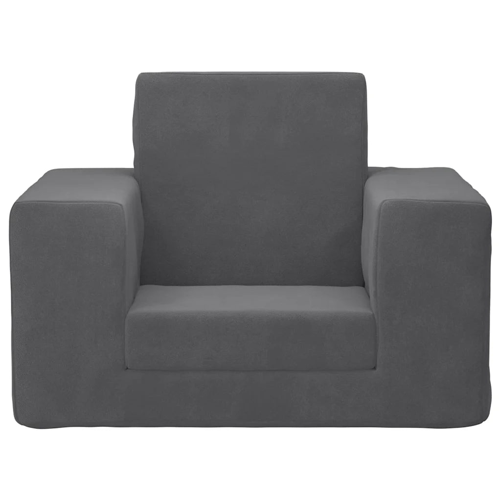 Divano letto | Sof¨¤ letto | Letto singolo per Bambini Antracite in Morbido Peluche