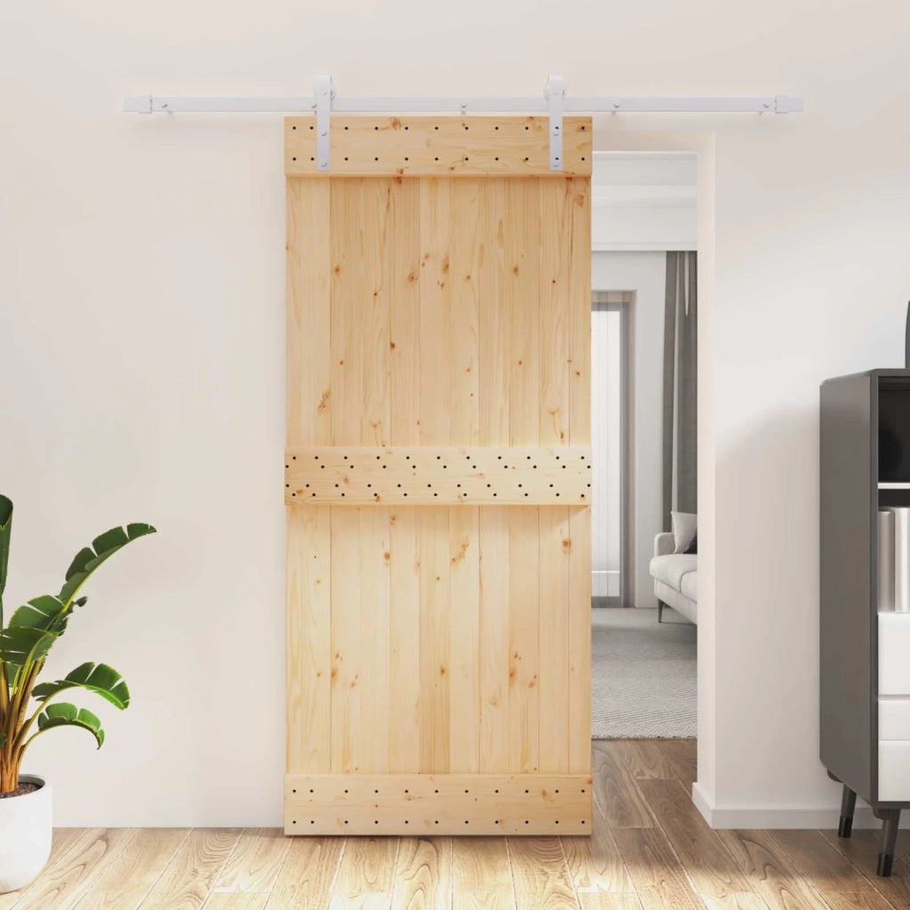 Porta scorrevole Naturale e Bianco 90 x 210 cm 3444954