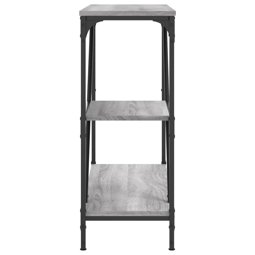 Tavolino Consolle Grigio Sonoma 88,5x30x75 cm Legno Multistrato 835482