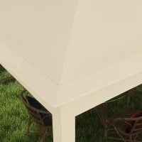 Gazebo da Giardino Pop-up Pieghevole 3 x 3 m, in Poliestere Impermeabilizzato Anti-UV, con Zanzariere e Sacca di Trasporto, Struttura in Metallo, Crema