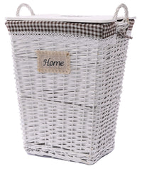 Cesto Portabiancheria 44x34xH56 cm in Vimini Bianco