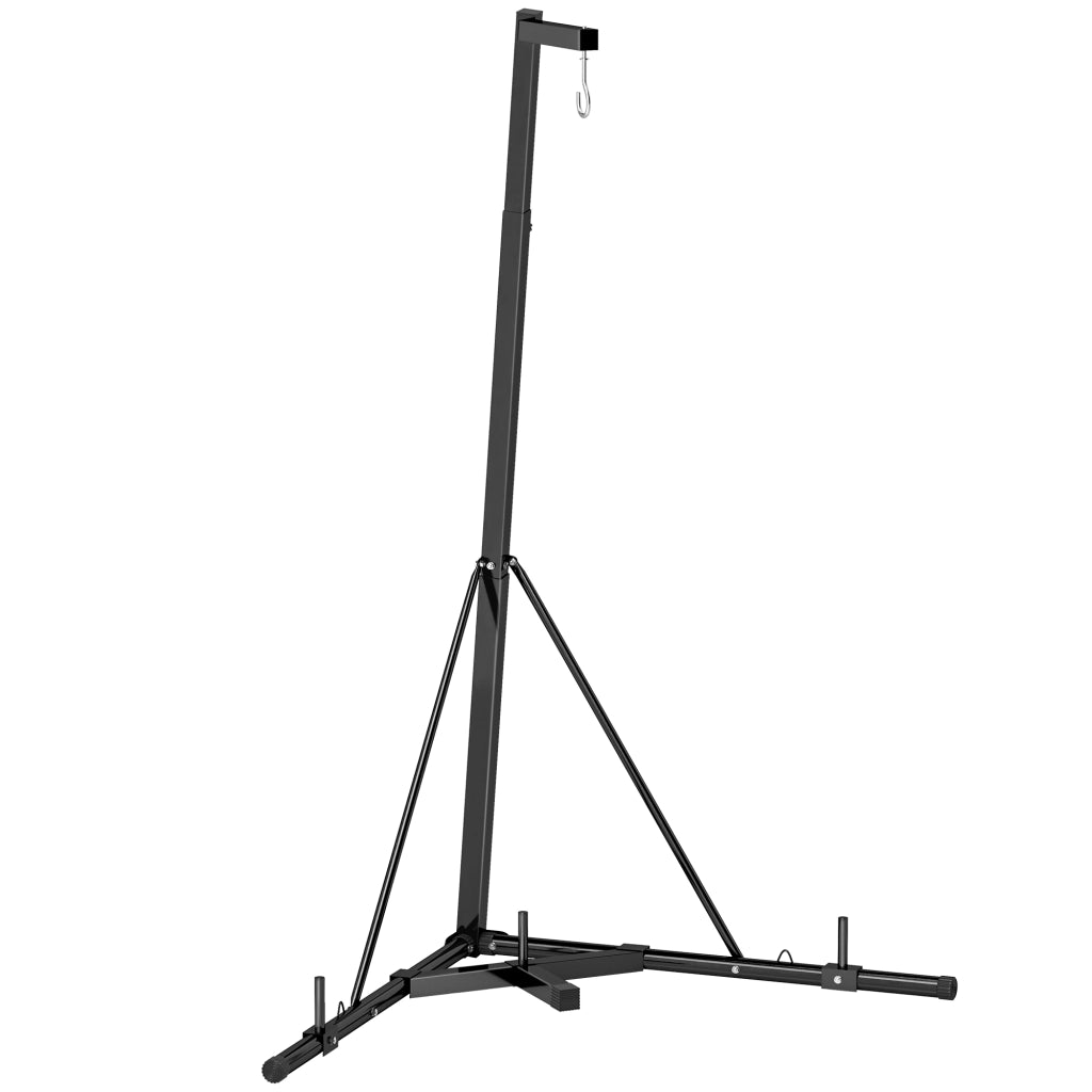 Supporto Sacco da Boxe Autoportante 170x90x182-225 cm in Acciaio Nero