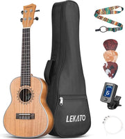 Set di Ukulele da 23 Pollici per Principianti - Incluso Zaino, Apparecchio di Regolazione, Plettre e Corde Extra