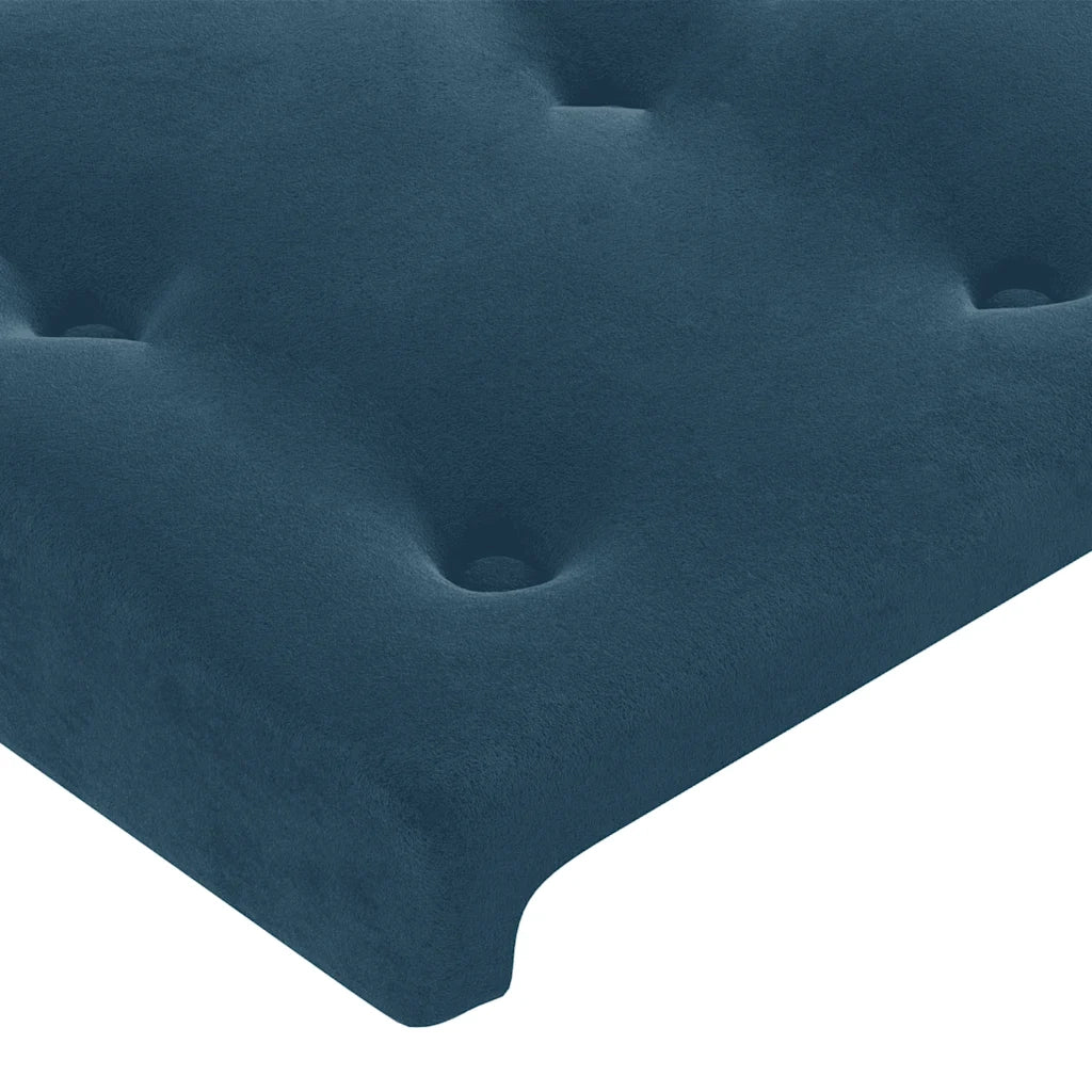 Testiera ad Orecchio-Testata con Orecchie Blu Scuro 147x16x78/88 cm in Velluto 419966