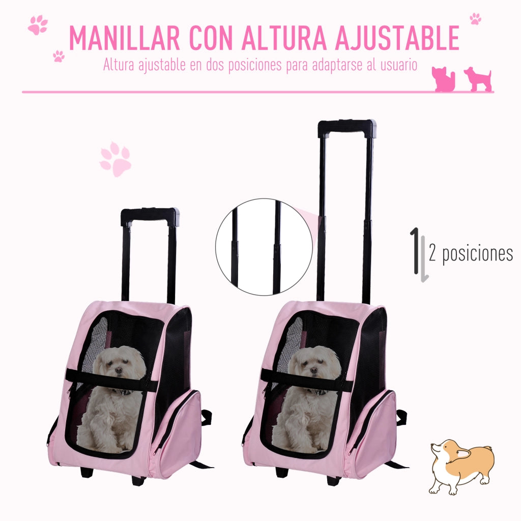 Trasportino per Mascote 2 in 1 ¨C Zephmum ¨C Rosa 42x25x55 cm