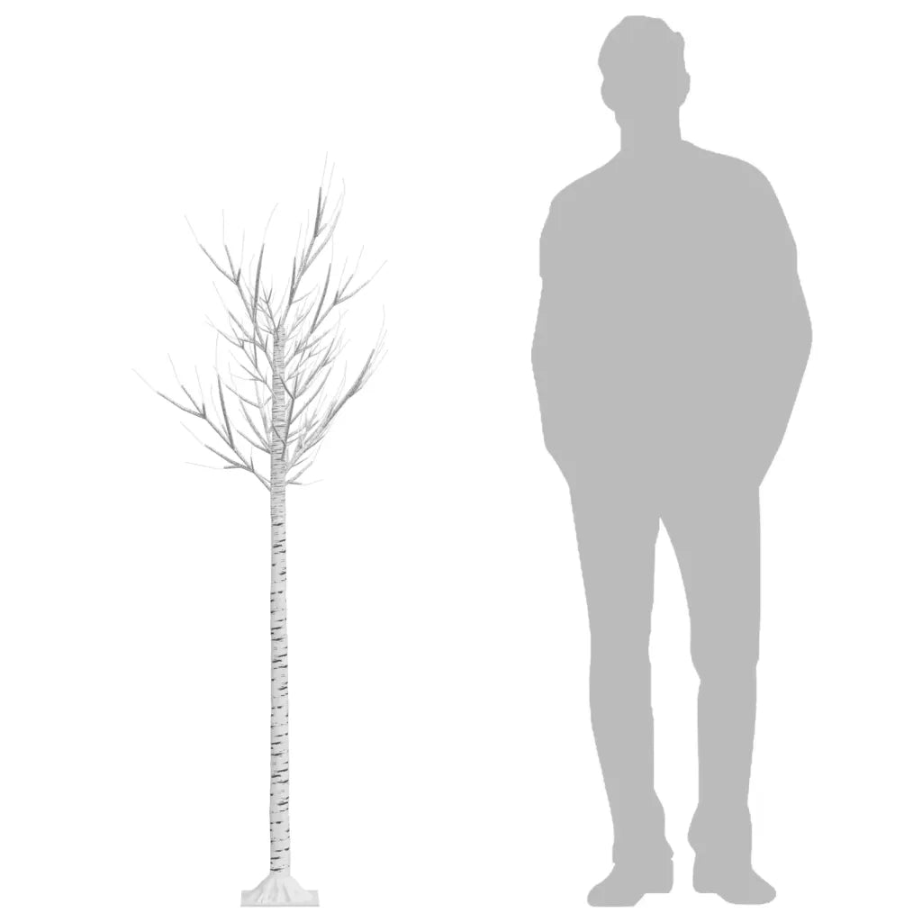 Albero Natale 200 LED 1,8 m Salice Bianco Caldo Interno Esterno 332956