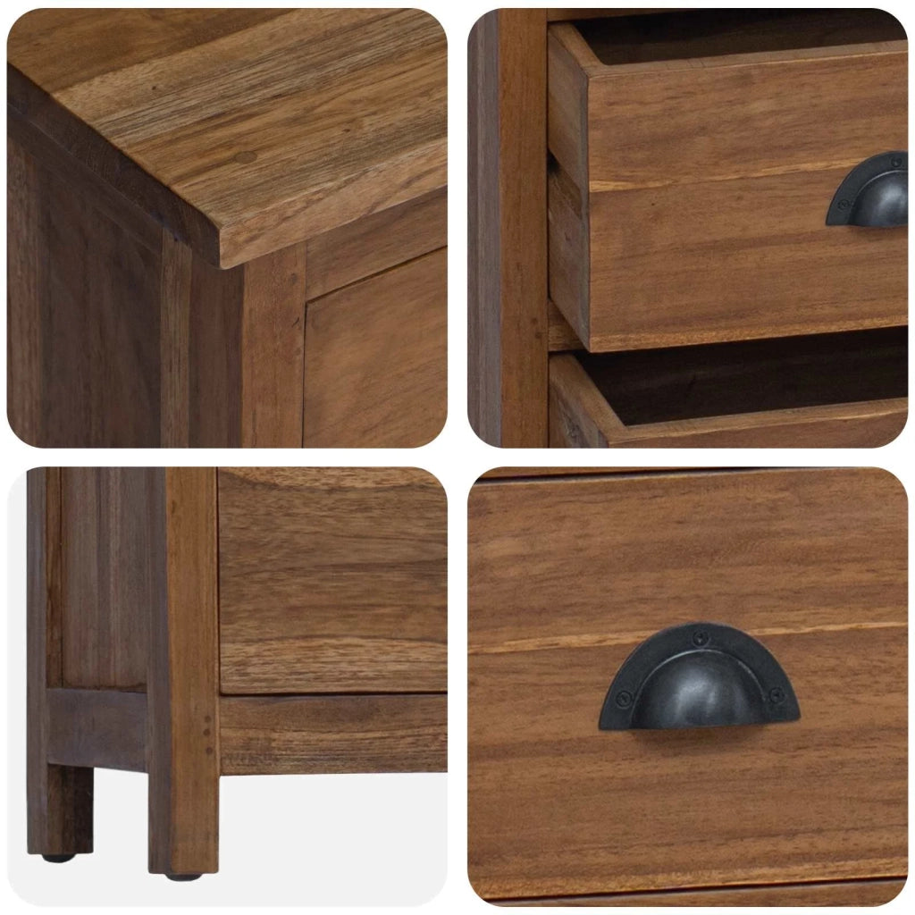 Cassettiera Naturale 45 x 35 x 110 cm Legno di teak solido 42017962