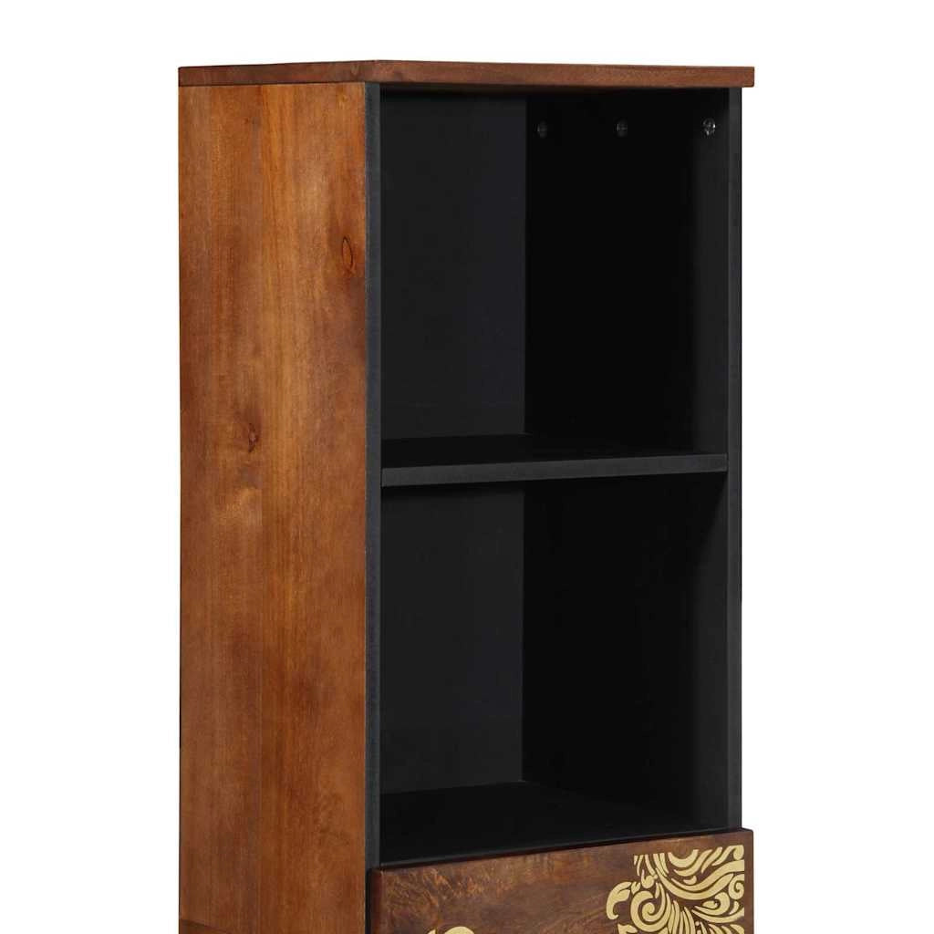 Credenza moderna rettangolare con contenitore e anta a filo 38 x 33 x 160 cm in legno di mango color miele 02_0057879
