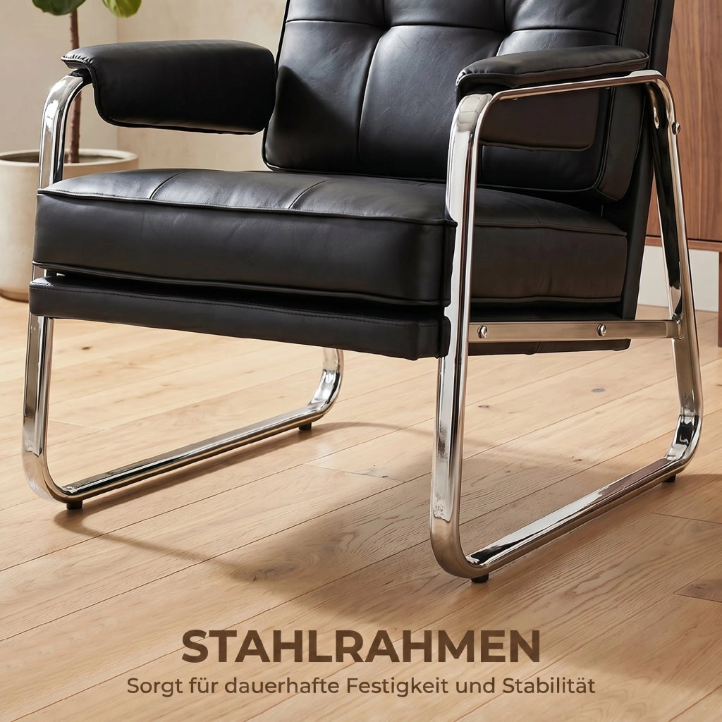 Poltrona relax reclinabile in similpelle ¨C zephmum ¨C nera, metallo, 140x