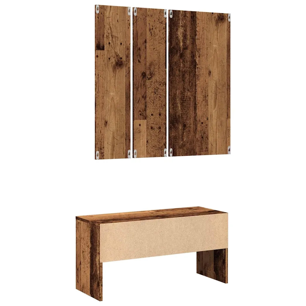 vidaXL Set di Mobili da Corridoio Legno Antico in Legno Multistrato