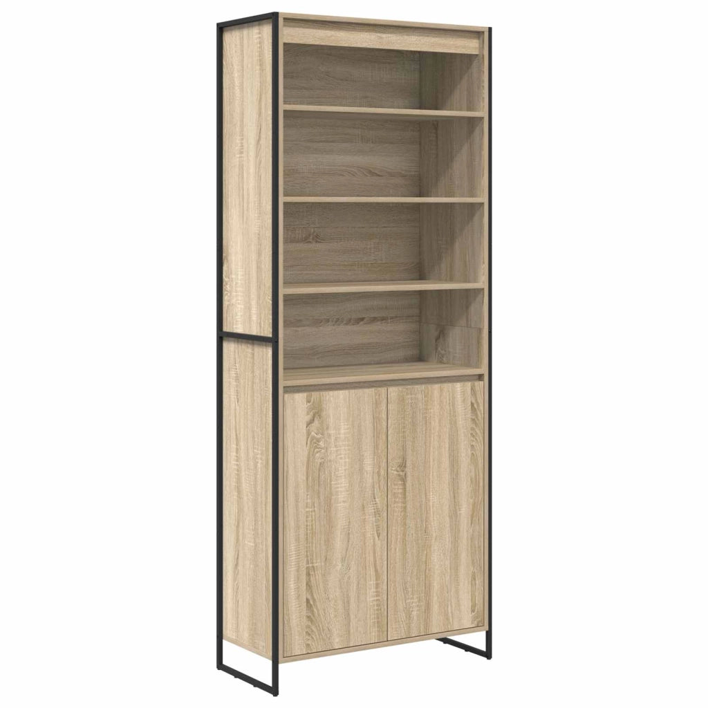 Set di 2 moderni mobili alti rettangolari per riporre gli oggetti in soggiorno 79 x 36 x 200 cm realizzati in legno ingegnerizzato Sonoma 02_0056104