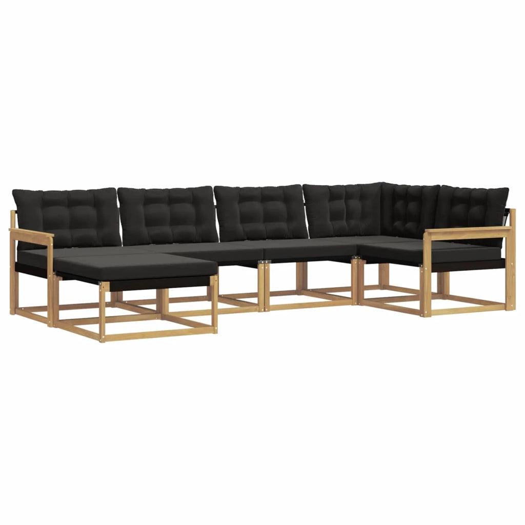 Set di divani da esterno 6 pz Bianco e Nero 3388846
