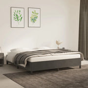 Giroletto senza Materasso-Struttura Letto Grigio Scuro 160x200 cm Velluto 620137