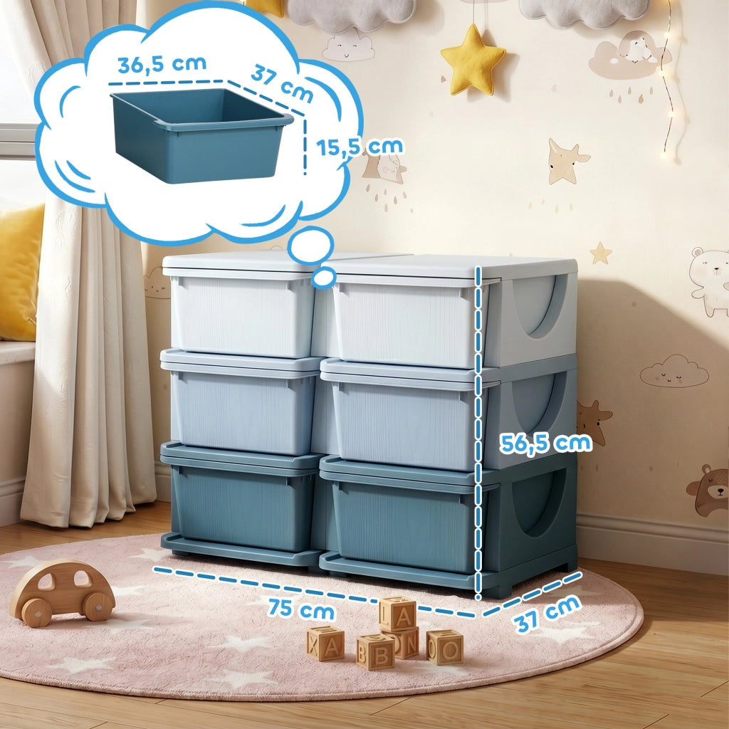 Cassettiera per bambini ¨C Minimal ¨C 3 cassetti, blu