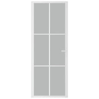 Porta Interna 76x201,5 cm Bianco Opaco Vetro e Alluminio cod mxl 76672