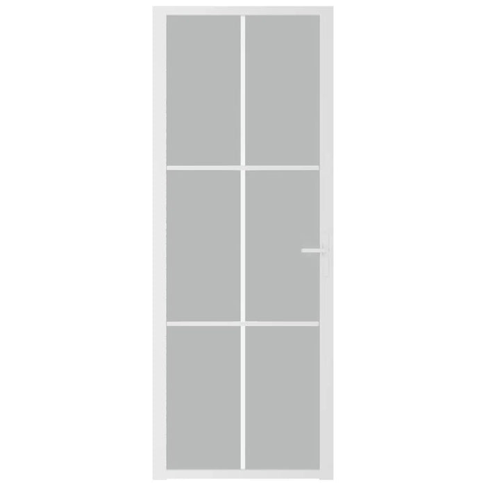 Porta Interna 76x201,5 cm Bianco Opaco Vetro e Alluminio cod mxl 76672