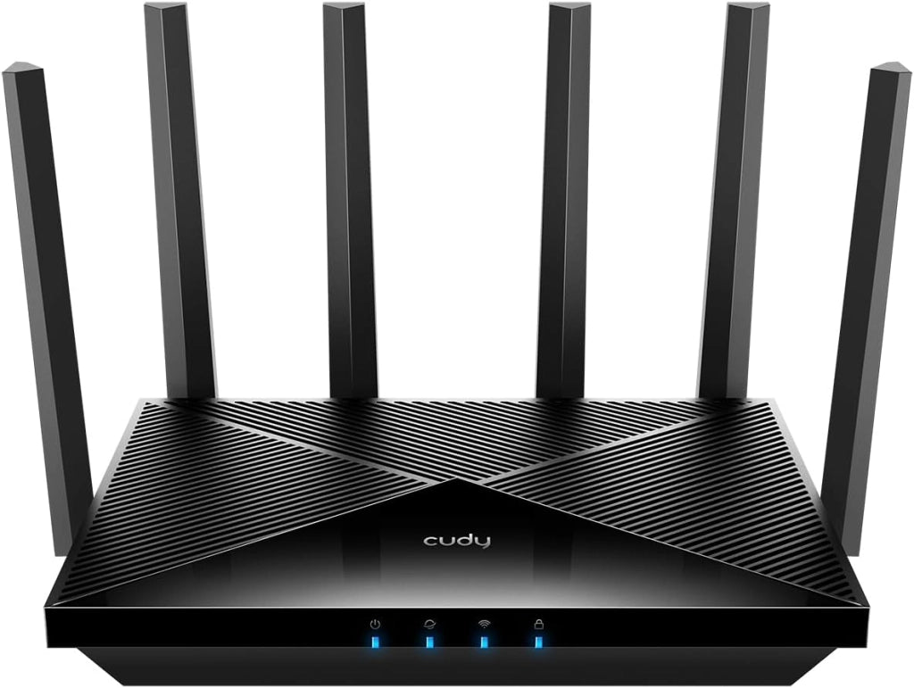 Router Cudy BE6500 WiFi 7 Dual Band Gigabit Gaming, 6500 Mbps, client e server VPN, compatibile con Cudy Mesh e APP, CPU Broadcom quad-core da 2 GHz, WR6500