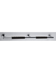 Maniglione doppio OMEGA in acciaio inox e caucciù nero 85,5x8x5 cm